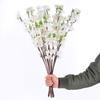 65cm White Artificial Peach Blossom Branches Fake Flower Stems for Home Decor