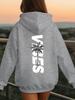 Children Vintage Palm Tree Hoodie Back Side Vibes Letter Print Pullover Autumn Winter Fleece Warm Trendy Kids Hooded Sweatshirt