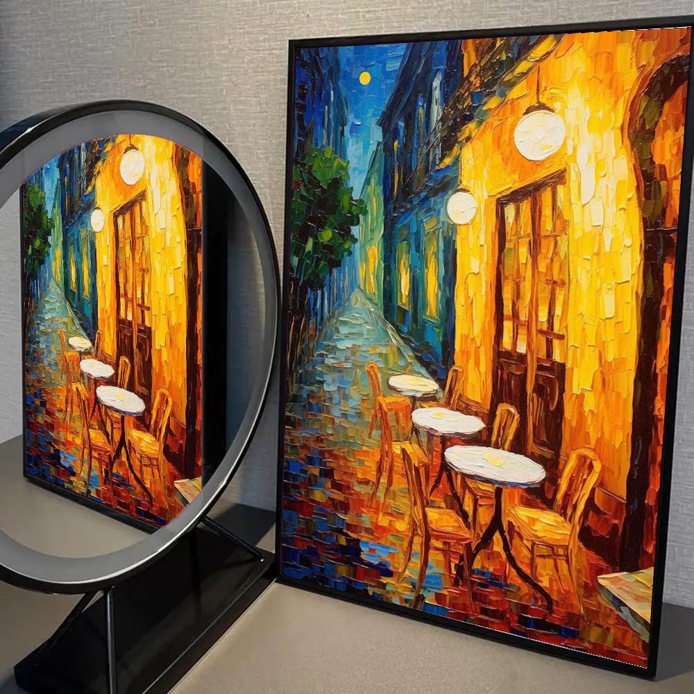 1 Stück Van Gogh Meisterwerk Poster Selbstklebend Kunst Wasserdicht Papier Aufkleber Kaffeehaus Bar Raum Wanddekor