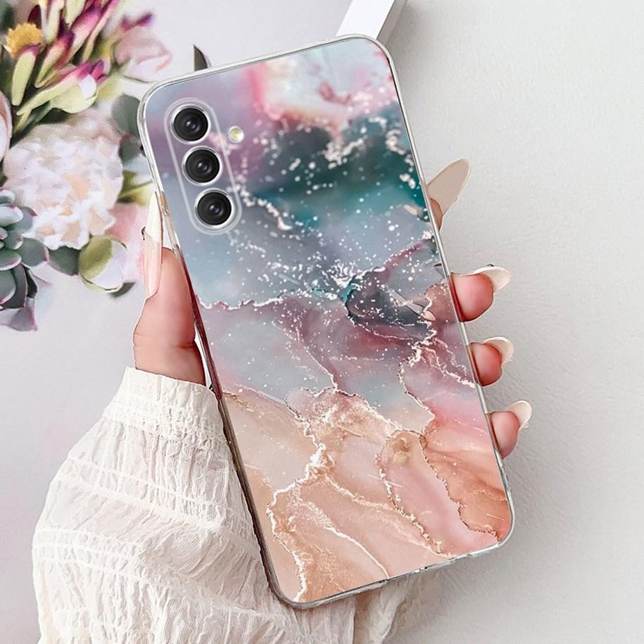 For Samsung Galaxy A24 4G Case SM-A245F Cover Fashion Flower Marble Soft Silicone Phone Covers For Samsung A14 A34 A54 5G Fundas