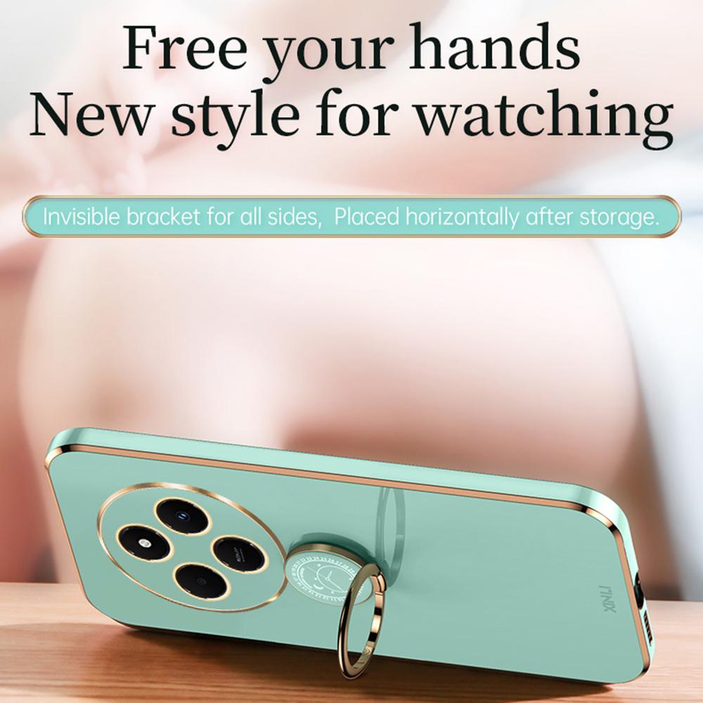 XINLI Für Xiaomi Poco C75 4G/Redmi 14R 5G/14C 4G Hülle Ring Ständer Galvanisiertes TPU Handyhülle