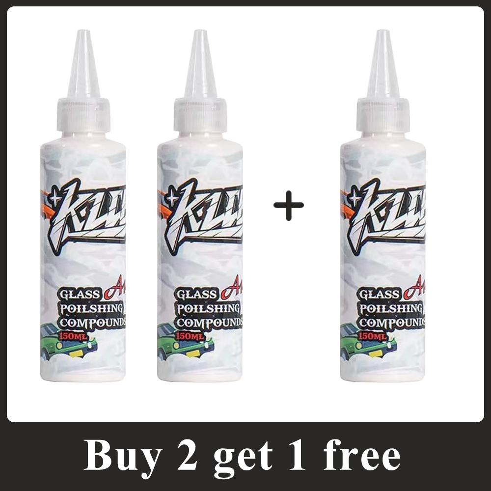 150ML Upgraded cerium oxide glass polish removes water spots light scratches & grease film—streak-free finish no marks left.