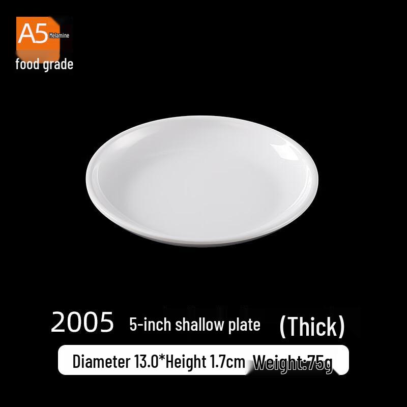 5-inch White Ceramic Shallow Plate