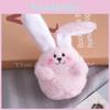 Adorable Pink Long-eared Bunny Keychain Plush Toy Cute Animal Pendant