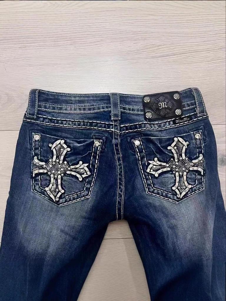 European American Slim Fit Elastic Denim Jeans - Autumn/Winter Retro Style