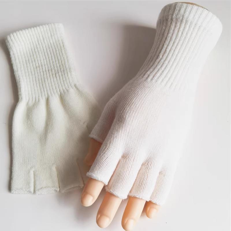 Black Gloves Autumn Winter Fashion Keep Warm Knitted Half-Finger Gloves Unisex