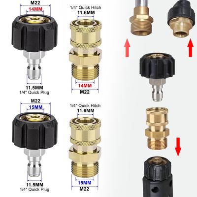M22 Schnellanschlussadapter Hochdruckreinigerkupplung Hohe Universalität Passform