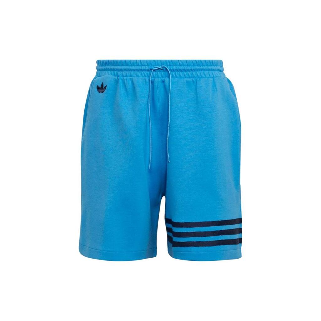 Adidas FW22 Striped Colorblock Casual Straight Shorts Men Bottoms Blue HN6592