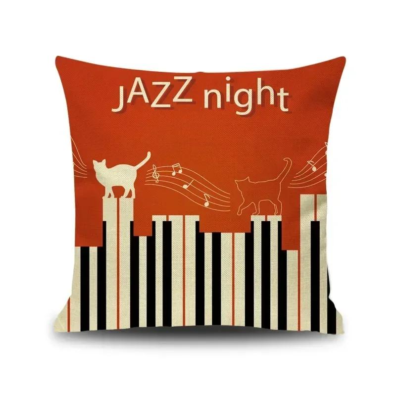 Piano Key Wonderful Notes Decorative Pillowcase Car Sofa Art Piece Office Seat Cushion Cover Home Decoration