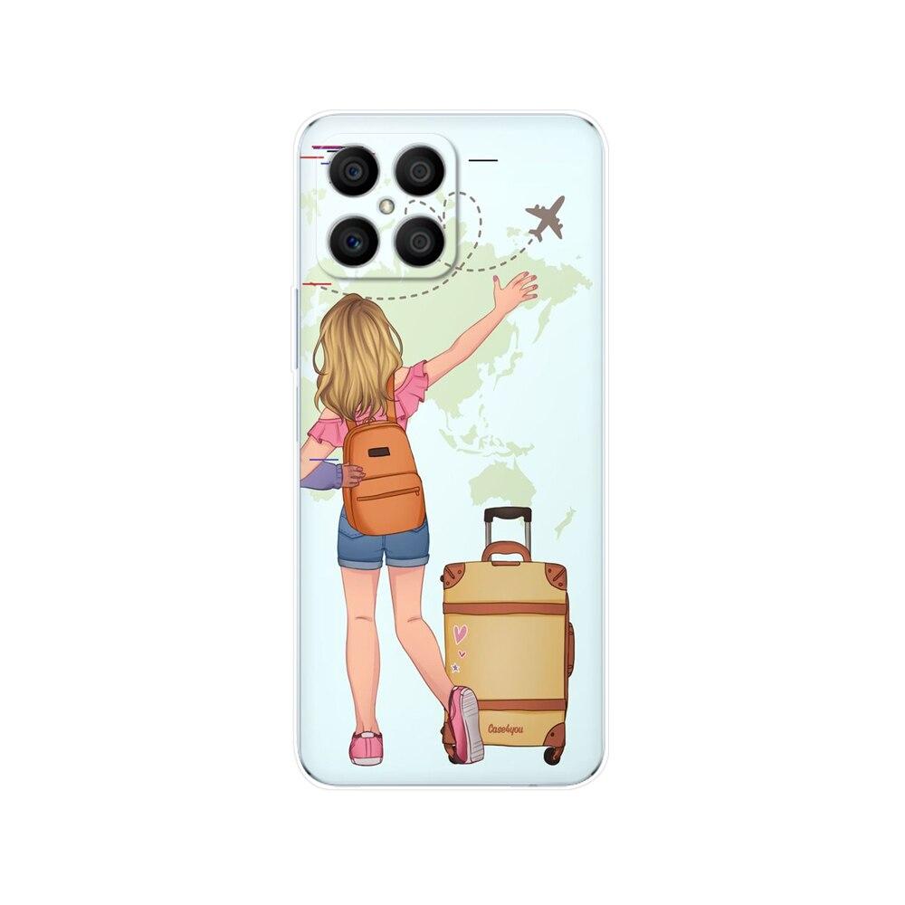 Husa pentru Honor X8 Husa din spate pentru HonorX8 Husa Honor X 8 Husa transparenta pentru telefon Geanta de protectie Tpu Husa din silicon moale Bara de protectie