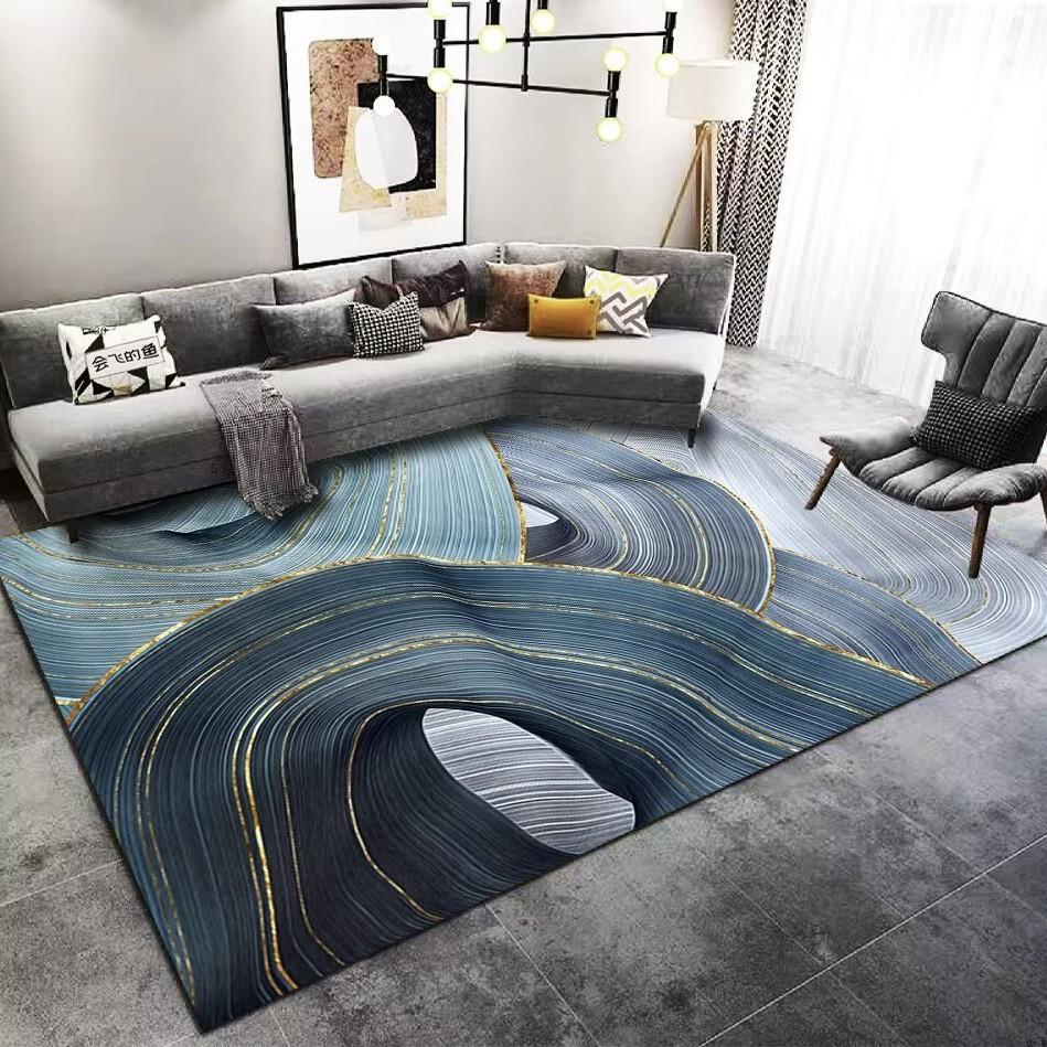 

Ковер для гостиной, грязеотталкивающий ковер, домашний диван, журнальный столик, ковер для спальни и противоскользящая подкладка 200 * 300cm чернил синий