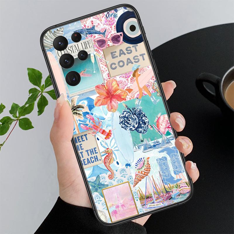 

Summer Blue Ocean Flower Funda Phone Case For Samsung A55 A16 A56 A36 A23 A35 A15 A53 A54 A33 A34 A25 A05S A52 A52S A14 A13 A71 A54