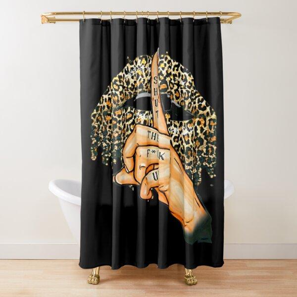 Leopard Print Shower Curtain Brown Bathroom Curtain Wild Safari Animal Powerful Bathroom Set For Men Panthera Bathroom Decor Set