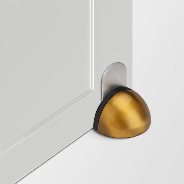 NAIERDI 7 Colors Stainless Steel Rubber Door Stopper Non Punching Sticker Door Holders Catch Floor Mounted Nail-free Door Stops
