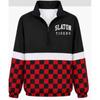 Womens Streetwear Zip-Up Stand Collar Sweatshirt 3D Digital Print Loose Fit Casual Top