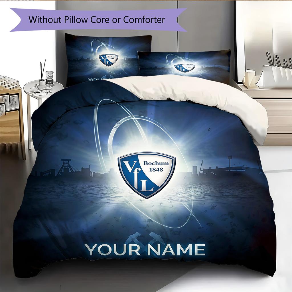 Custom Name VfL Bochum Pattern Bedding Quilt Set Home Decoration Gift (1 * duvet cover + 2 * pillowcase without core)