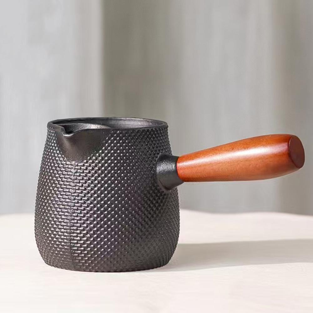 

Чугунный чайник с боковой ручкой в японском стиле, Бытовой подогреватель вина, Ковшик для подогрева молока, Чайник для заваривания на плите, Чайный сервиз, 600 мл