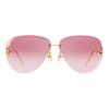 Logo Metall Piloten Sonnenbrille Damen Sonnenbrille Pink Z2981U