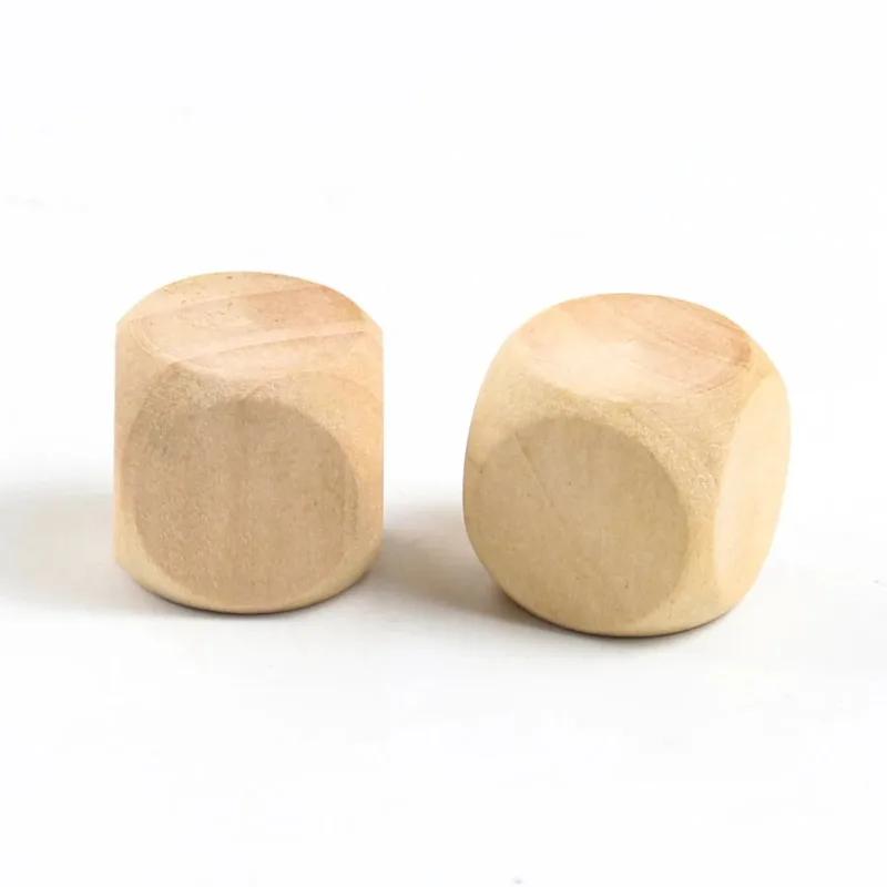 30PCS 20mm Wood Dice 6 Sided Blank Wood Dice Party Family DIY Games Printing Engraving Board Game Education Accessories