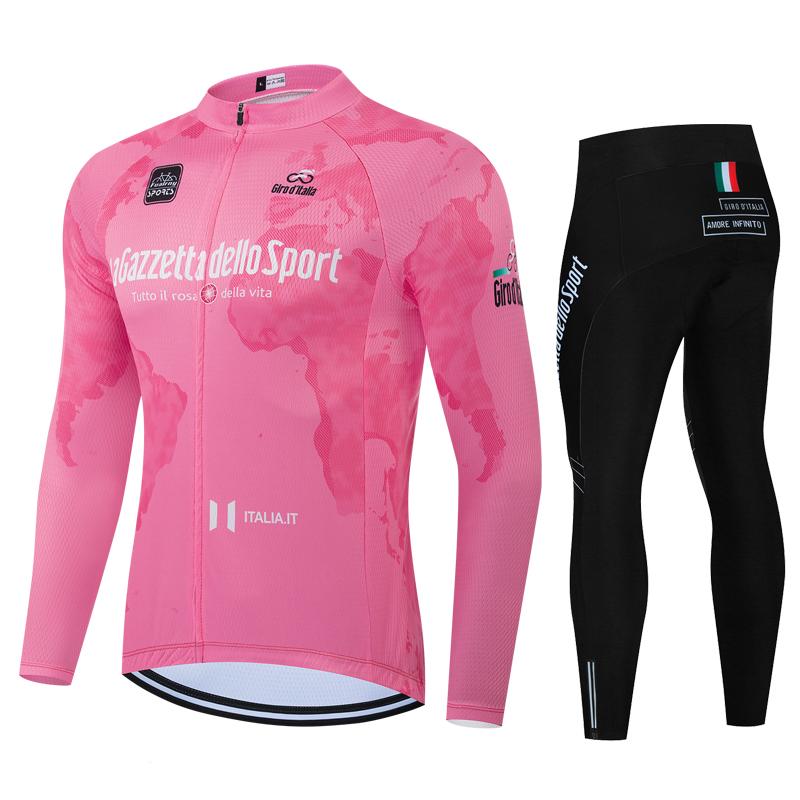 Lange Wielerjersey Fietsjack Maillot Broek Set Lente Zomer Tour De Italy D'ITALIA Ropa Ciclismo Pro Team Fietskleding