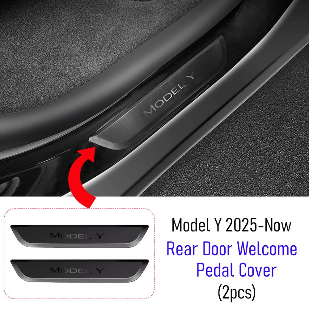 4 6 8Pcs For Tesla Model Y Juniper 2025 2026 Front Rear Door Sill Protector Threshold Strip Anti Kick Pads Trunk Sill Guard Mats