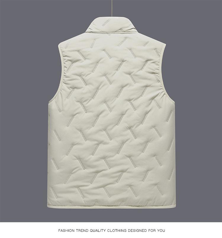Men's Lambswool Cotton Quilted Vest – Warm, Thickened Outerwear for Autumn and Winter (Middle-aged and Elderly)