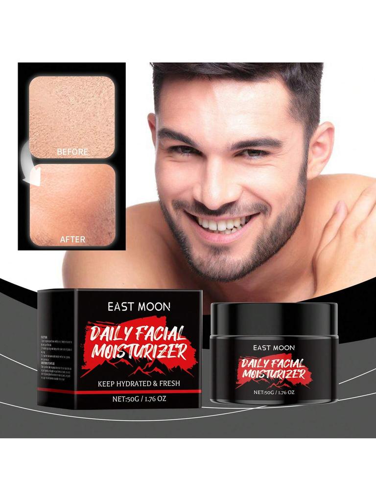 1Pc 50g Men's DAILY FACIAL MOISTURIZER Deep Hydration. Long-Lasting Moisturizing. Soothing And Repai