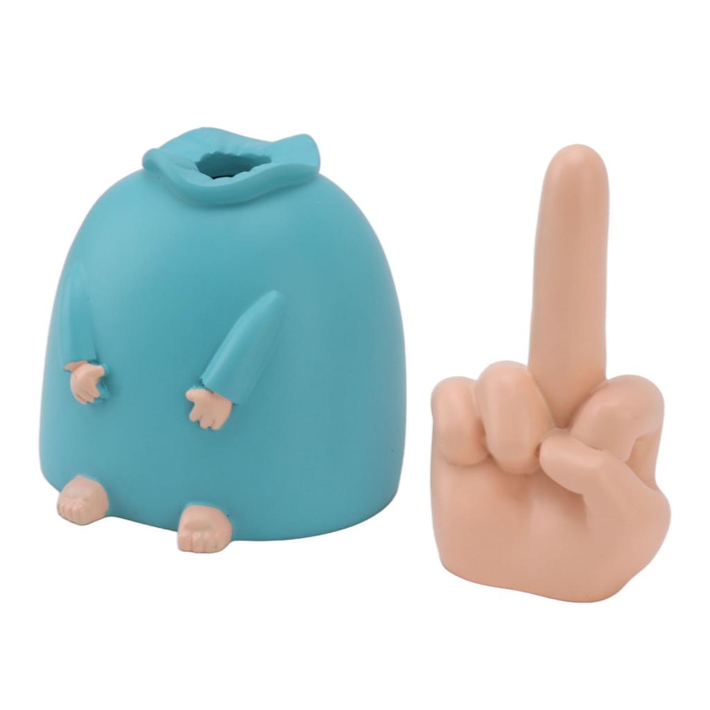 Funny Middle Finger Statue Bright Color Exquisite Engraving Finger Man Sculpture Home Decor for