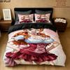 Nami Pattern Bedding Quilt Set Quilt Cover Pillowcase Home Birthday Gift(1 * Duvet Cover + 2 * Pillowcase, Without Core)