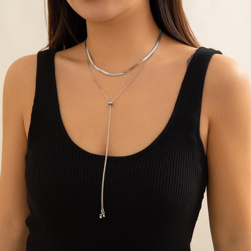 Accessories Hip Hop Simple Snake Bone Chain Collarbone Chain Chocker French Niche Metal Chain Necklace
