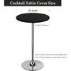 4-Pack Fitted Black Round Tablecloth Cocktail Table Topper Spandex Folding Bar Table Cover Elastic Stretch Tablecloths 24 Inch