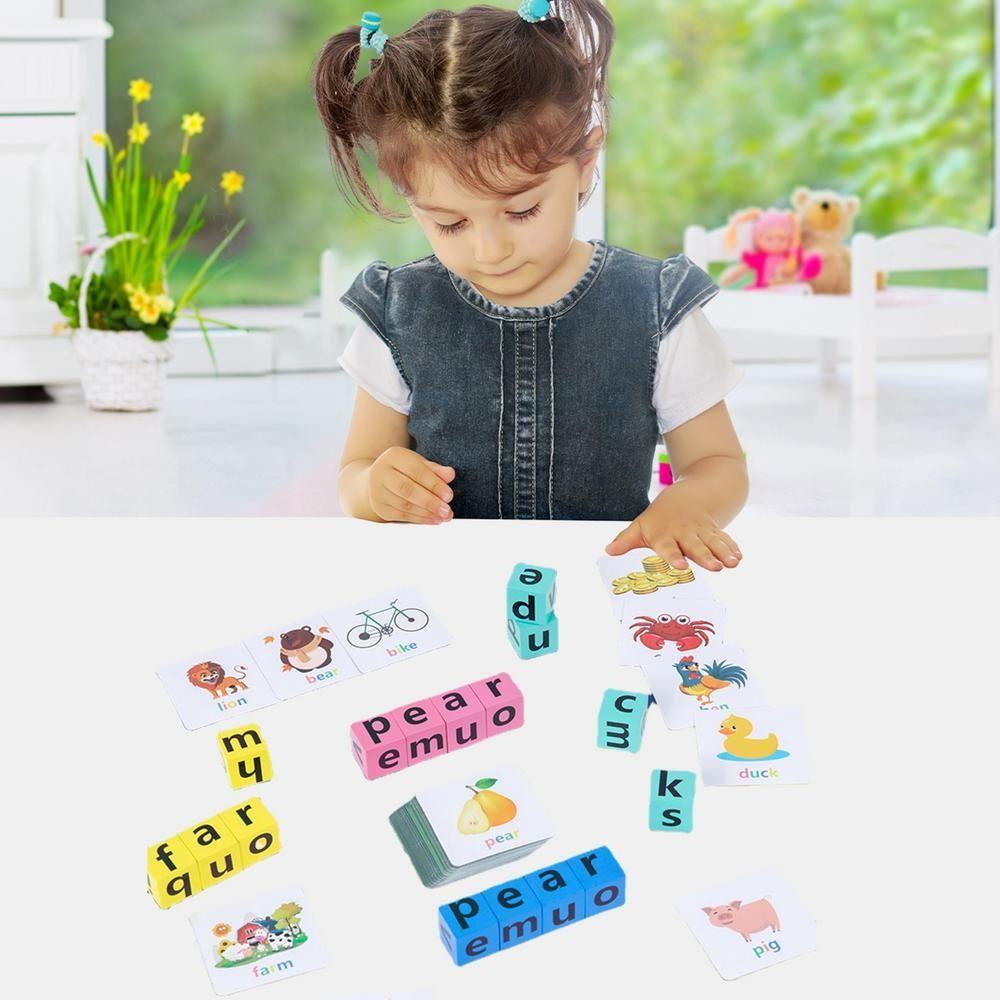 Game Letter Learning Alphabet Spelling Game Letter Spelling Block Puzzle Game English Words Card