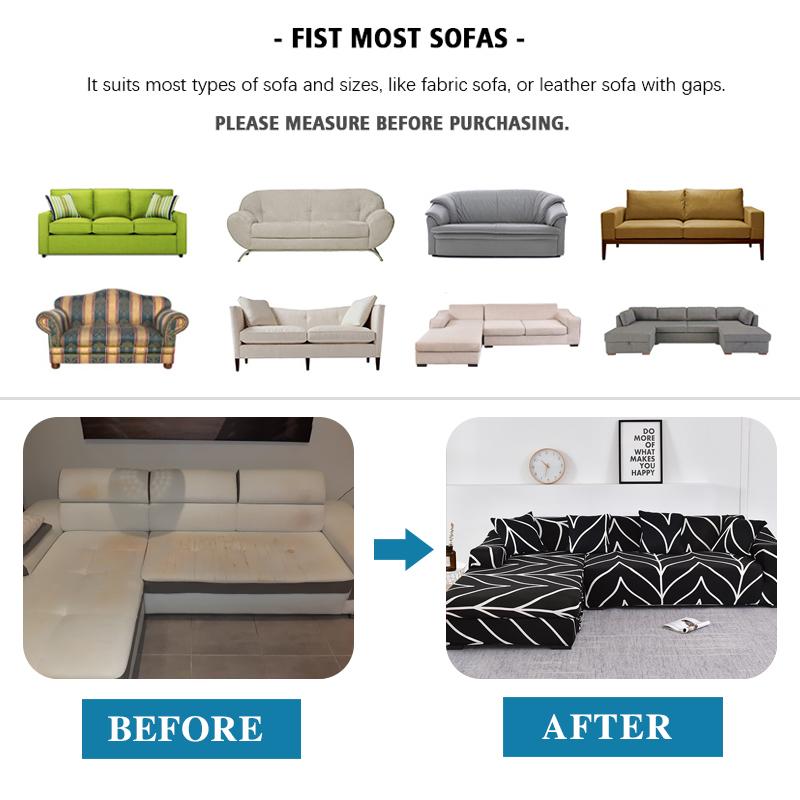 Elastic Sofa Covers for Living Room Pets Kids Chair Couch Cover Corner L Shaped Chaise Longue Slipcover Included 2pieces Cover