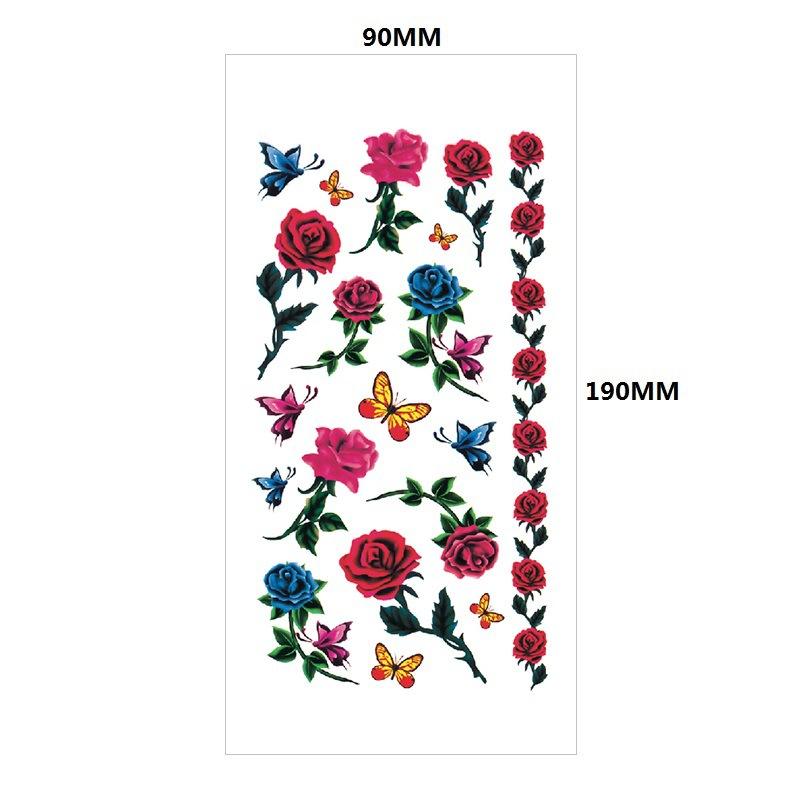 Water Transfer Phoenix Flower Colored Rose Waterproof Tattoo Sticker Set Simulation Tattoo Sticker