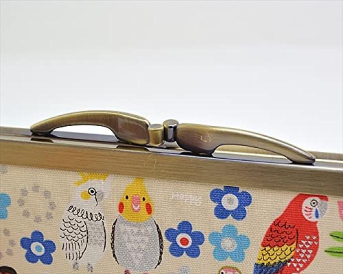 [SHIKISAIDO ORIGINAL COLLECTION] Shikisaido Clasp Wallet, Parakeet Pattern Series (Yellow)