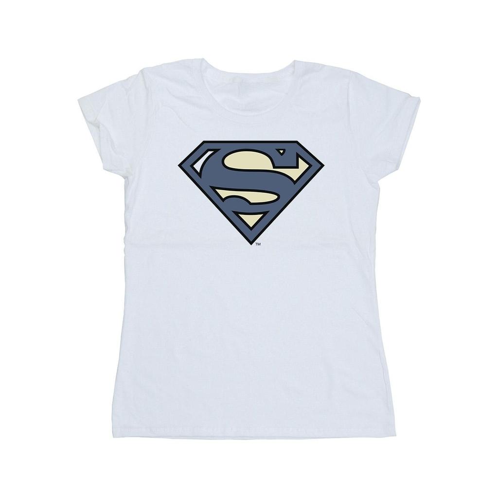 DC Comics Womens/Ladies Superman Indigo Blue Logo Cotton T-Shirt
