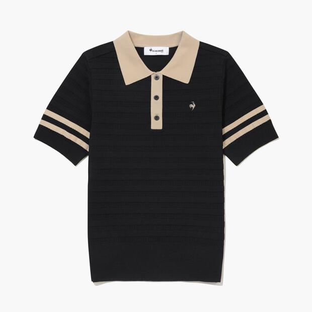 LECOQ GOLF Women'S Dry Collar Short Sleeve Sweater _Blck Gr222Lkp51