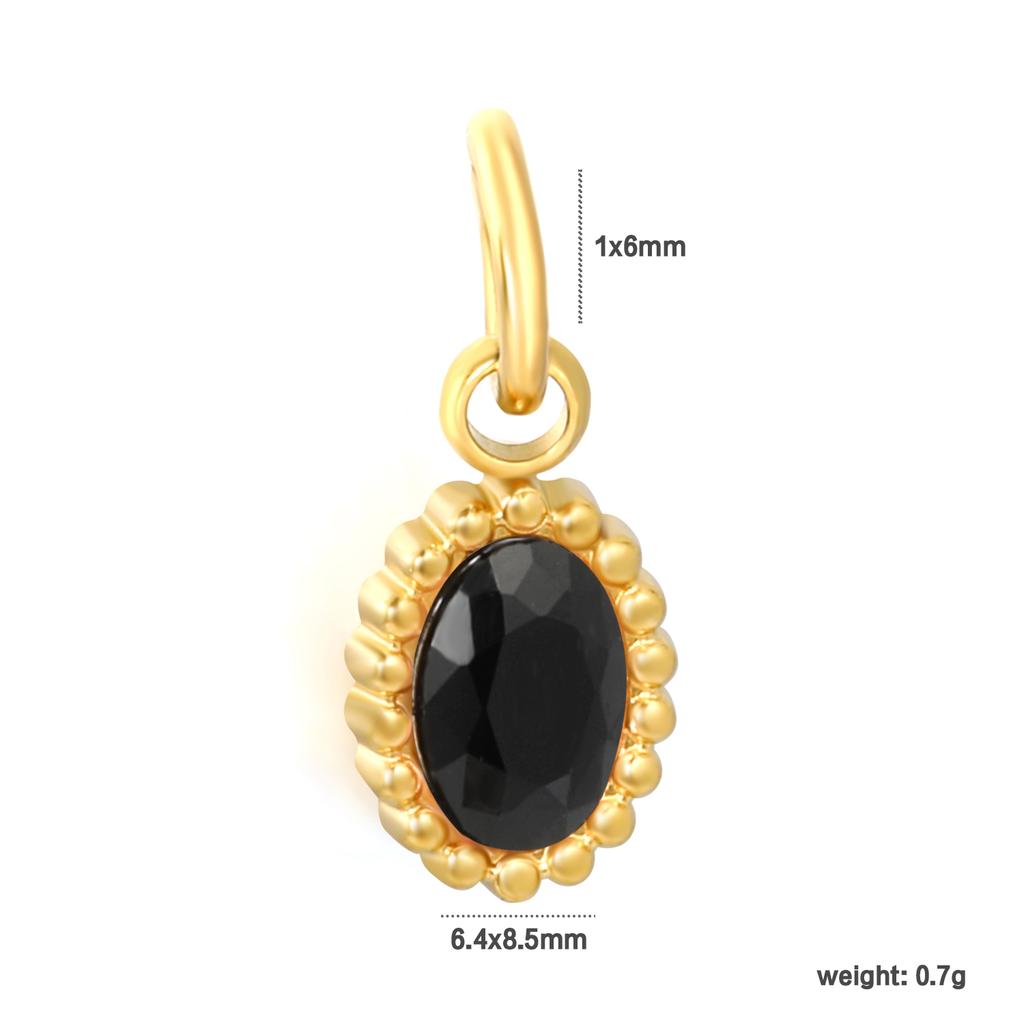 2026 New Waterproof 18K Gold Plated Stainless Steel Oval Heart Shape Cubic Zirconia Pendant Charms for DIY Jewelry Making