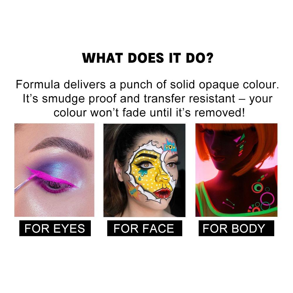 HANDAIYAN Wasserlösliche fluoreszierende Make-up-Scheibe, menschliche Farb-Malscheibe, Leistung, Gesichtsfarbe, Make-up, Eyeliner, Lidschatten