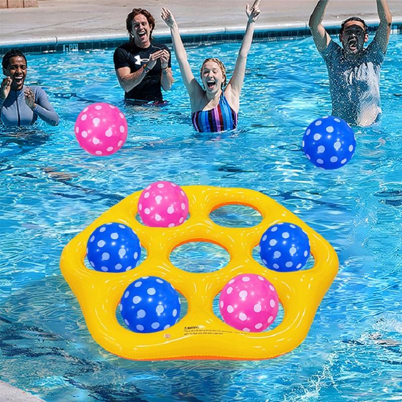 New Hexagonal Inflatable Ring Toss Toy PVC Parent Child Interactive Pool Game For Summer Water Fun Family Activities