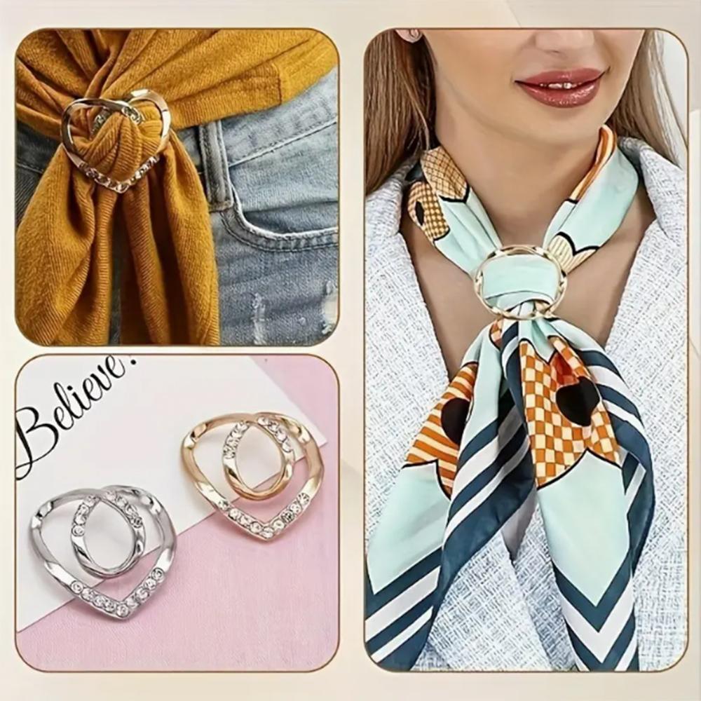 1/3pcs Fashion Silk Scarf and Shirt Knot Buckle - Clothing Accessory