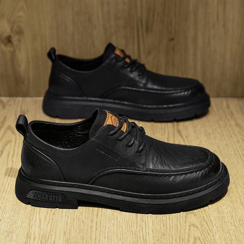 Pánské kožené boty šněrovací oxfordky černé univerzální Pánské ležérní boty Obuv Pánské ležérní tenisky muži Pohodlné ploché boty