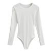 YPFF Trendy Women's Solid Color Slim Fit Round Neck Long Sleeve Bodysuit