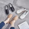 Soft-soled Single Shoes Women's Mori Women's Versatile Leather Little White Shoes British Lazy Doudou Shoes Pregnant Women Flat-soled Shallow Mouth 