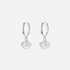 Silver Pearl Shell Pendant Hoop Earrings For Women Cute Animal Fine Jewelry Light Luxury Accessories In Summer