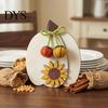 Solid Wood Pumpkin Decor Wooden Fall Harvest Ornaments, Autumn Decorations, Decorative Tabletop Seasonal Table Centerpiece for Thanksgiving Festival &