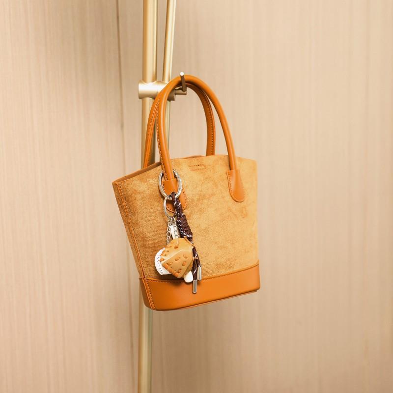Matte Suede Bag Women 2025 New Light Luxury Niche High-end Bucket Single-shoulder Crossbody