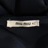 MIUMIU silk Short sleeve Frill one piece 42 Navy French sleeve Women Used
