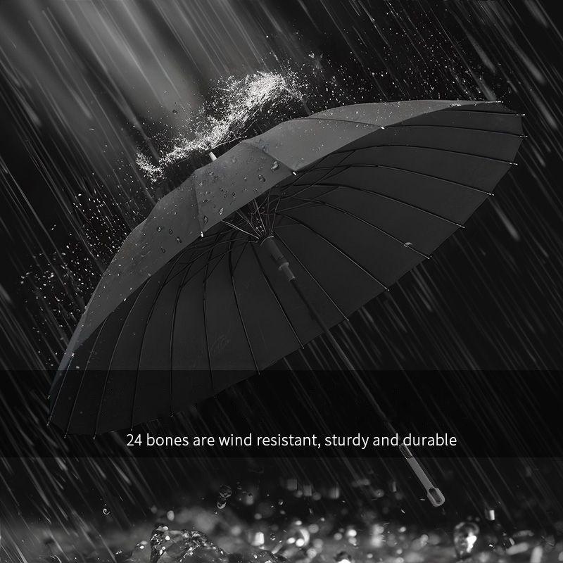 Super Strength Windproof 24 Ribs Umbrella Auto Open Long Handle Large Men Business Umbrella Reinforced Frame Sunshade For Female