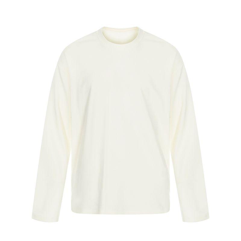 Blaexit American Retro Basic Solid Color Base Shirt Men's Long-Sleeve T-Shirt Versatile Top for Commuting In Spring and Autumn